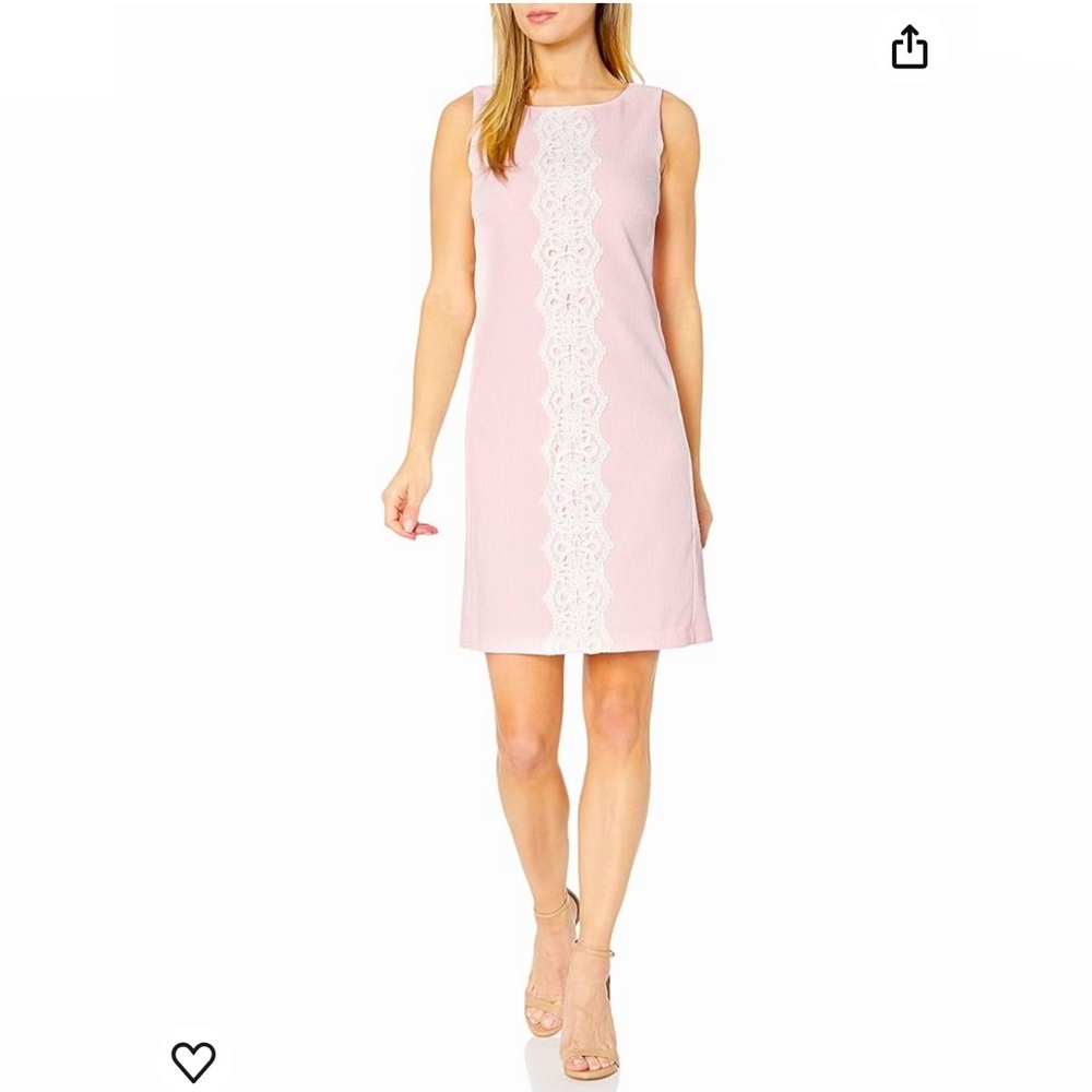 Pappagallo pink seersucker shift dress. Size 12